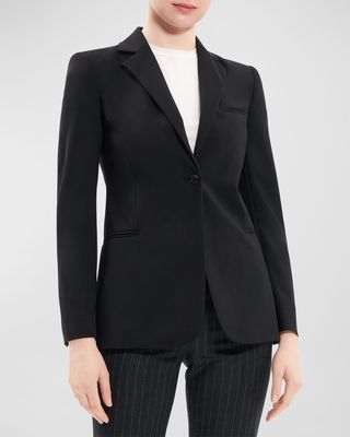 Slim One-Button Ponte Jacket