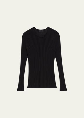 Slim Rib Merino Wool Pullover Sweater