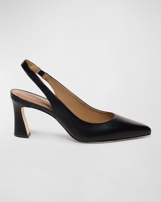 Slingback Pointed Leather Pumps