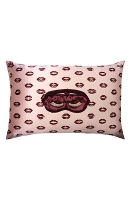 slip for beauty sleep Lip Print Pillowcase & Eye Mask Set in Lips And Lashes Value 139