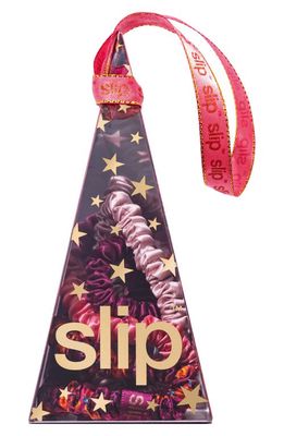 slip Moonflower Ornament Pure Silk Skinny Scrunchie Set in Moonflower Nights