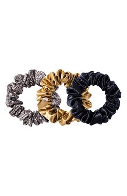 slip Pure Silk 3-Pack Scrunchies in Gold/leopard/black