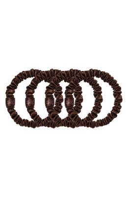 slip Pure Silk 4-Pack Skinny Scrunchies: Back to Basics Collection in Dark Brown