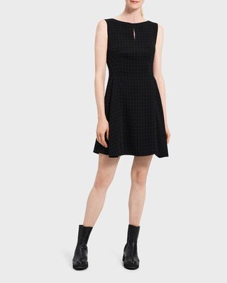 Slit-Neck A-line Mini Dress