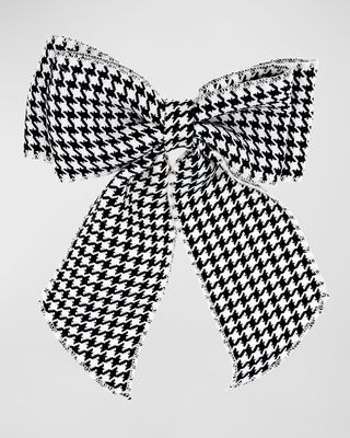 Sloane Houndstooth Bow Barrette