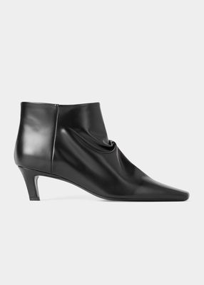 Slouched Calfskin Ankle Booties