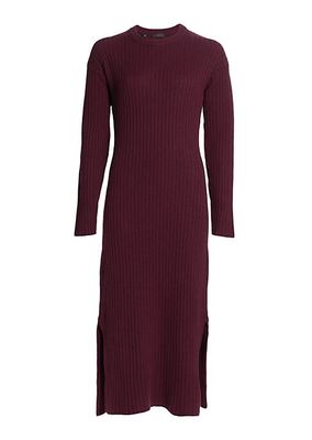 Slouchy Ribbed Wool-Blend Midi Dress