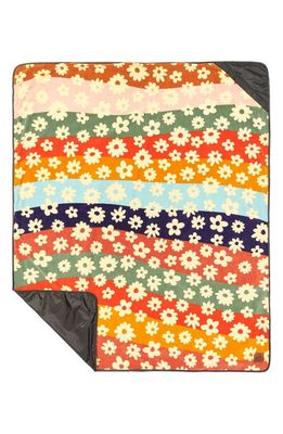 Slowtide Joplin Floral Recycled Polyester Fleece Camp Blanket in Orange Multi