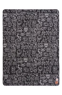 Slowtide Keith Haring 84 Fleece Blanket in Black