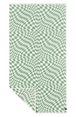 Slowtide Opt Out Quick Dry Beach Towel in Green/White