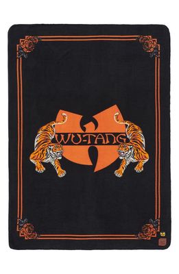 Slowtide Tiger Style Recycled Polyester Fleece Blanket in Black