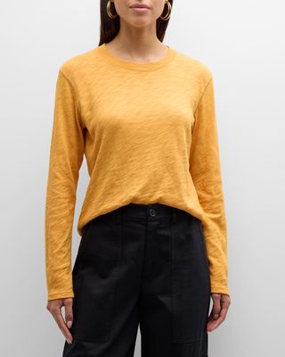 Slub Jersey Long-Sleeve Crop Tee