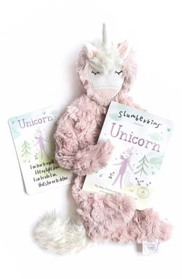 Slumberkins Unicorn Stuffed Animal & 'Unicorn' Board Book in Pink /Rose