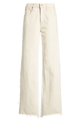 SLVRLAKE Grace Reworked Paneled Wide Leg Jeans in Natural Ecru