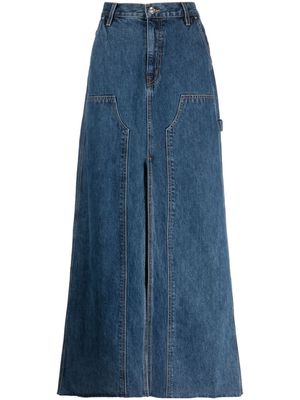 SLVRLAKE high-waist denim long skirt - Blue