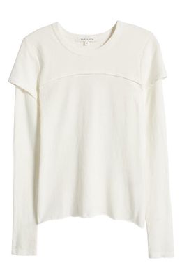 SLVRLAKE Long Sleeve Layered Organic Cotton T-Shirt in Natural White