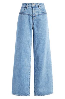 SLVRLAKE Mica Raw Edge Seam Wide Leg Jeans in Wounded Heart