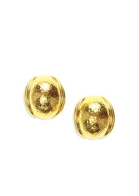 Small 19K Yellow Gold Puff Earrings