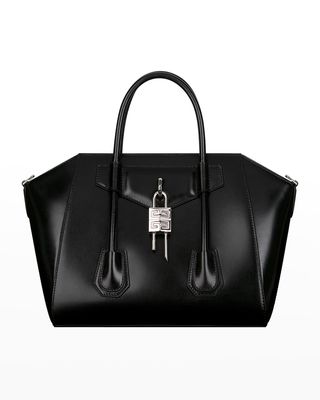 Small Antigona Top-Handle Bag in Box Leather