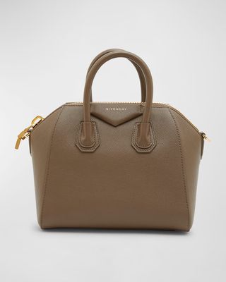 Small Antigona Top-Handle Bag in Leather