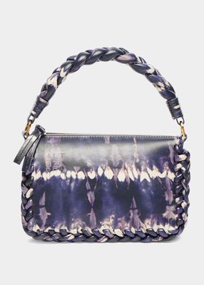 Small Braided Dye Leather Top-Handle Bag