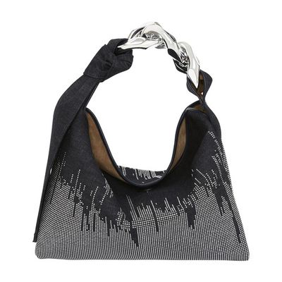 Small Chain Hobo - Hotfix Denim Shoulder Bag