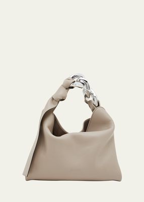 Small Chain Leather Top-Handle Bag