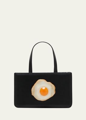 Small Egg Leather Top-Handle Bag