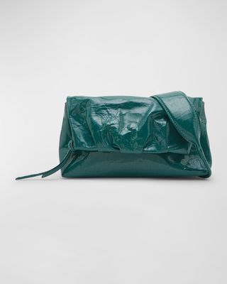 Small Flap Patent Leather Shoulder Bag