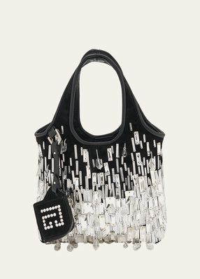 Small Glass Embroidered Top-Handle Bag