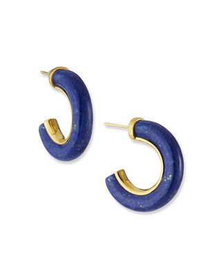 Small Lapis Huggie Hoop Earrings