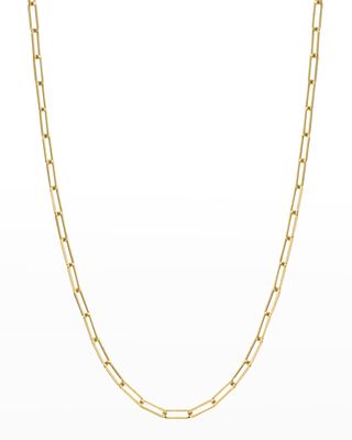 Small Long Link Chain Necklace, 16"L