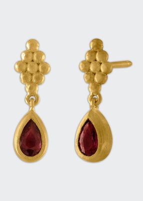 Small Ruby Nona Earrings 22K Gold 0.5 ct.