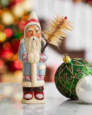Small Santa with Feather Tree
