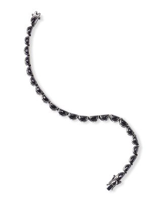 Small Scallop Tennis Bracelet in Black Spinel