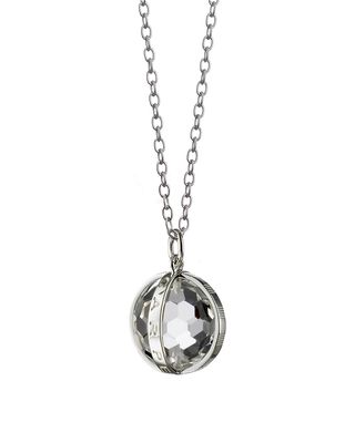 Small Silver Carpe Diem Pendant Necklace, 30"L
