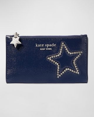 small starlight patent bifold wallet