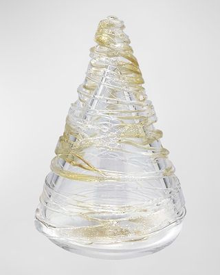 Small Swirl Glass Christmas Tabletop Tree