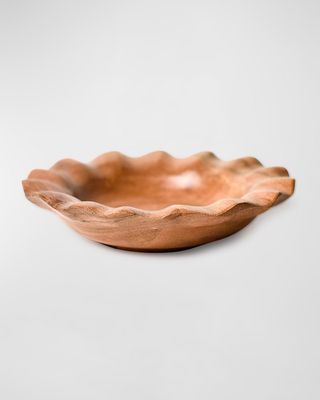 Small Wooden Ruffle Bowl
