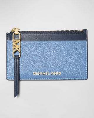 Small Zip Leather Card Holder