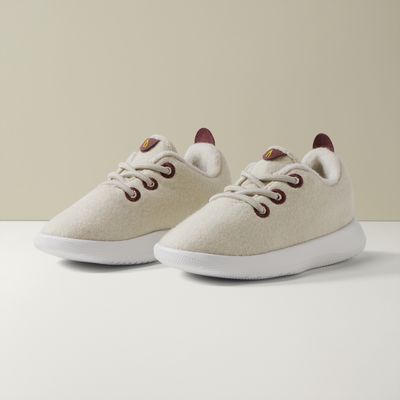 Smallbirds Merino Wool Sneakers, Little Kids - Beige Hush/Botanic Red, Toddler Size 5T
