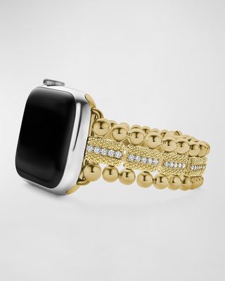 Smart Caviar 18K Gold Diamond Apple Watch Bracelet, 38-45mm