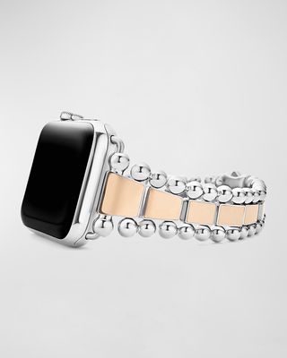 Smart Caviar Two-Tone Stainless Steel and 18k Rose Gold Apple Watch Bracelet, 42mm-49mm