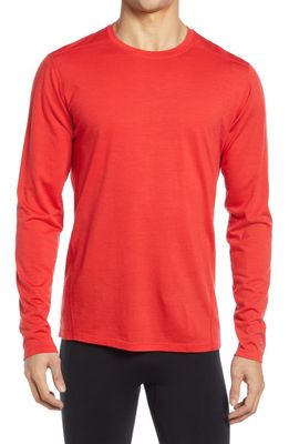 Smartwool 150 Stretch Merino Wool Base Layer Shirt in Cardinal Red