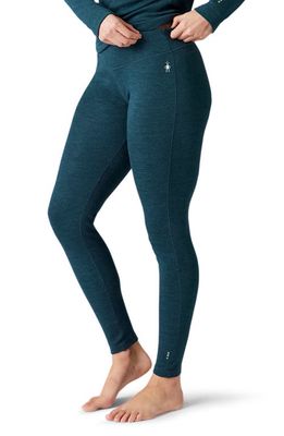 Smartwool Classic Merino Wool Thermal Leggings in Twilight Blue Heather