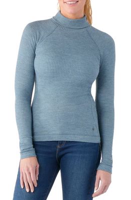 Smartwool Turtleneck Merino Wool Thermal Top in Lead Heather