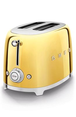 smeg 50s Retro Style Two-Slice Toaster in Gold