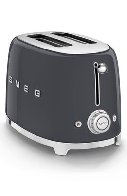 smeg 50s Retro Style Two-Slice Toaster in Slate Grey