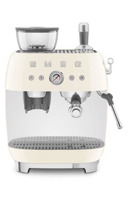 smeg Espresso Machine with Coffee Grinder in Cream