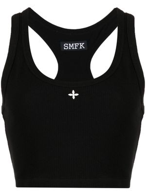 SMFK motif-embroidered sleeveless top - Black